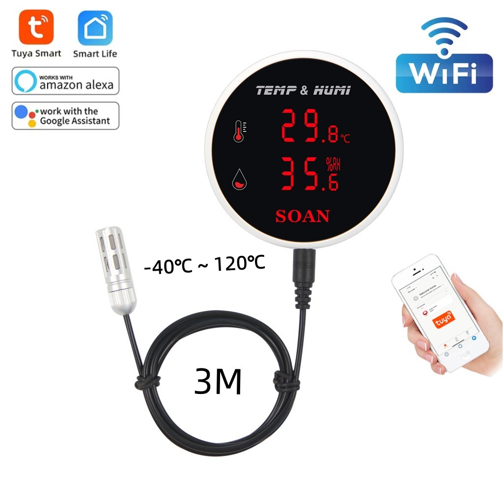 Digital Hygrometer Probe - Tuya-sensor de temperatura y humedad WiFi,