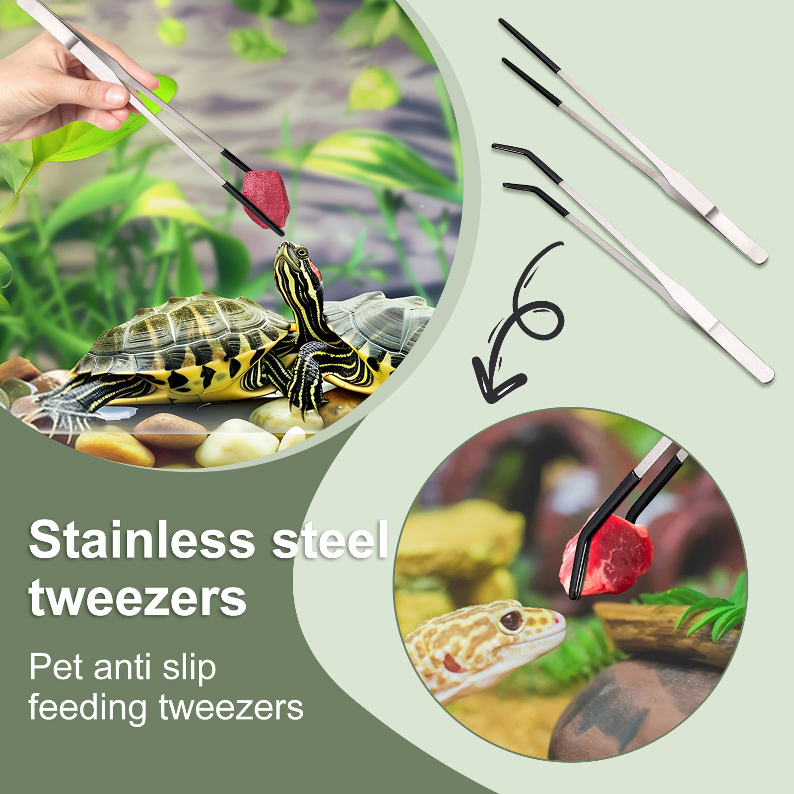 Pinzas largas de acero inoxida - Water Dish Reptile reseña y precio